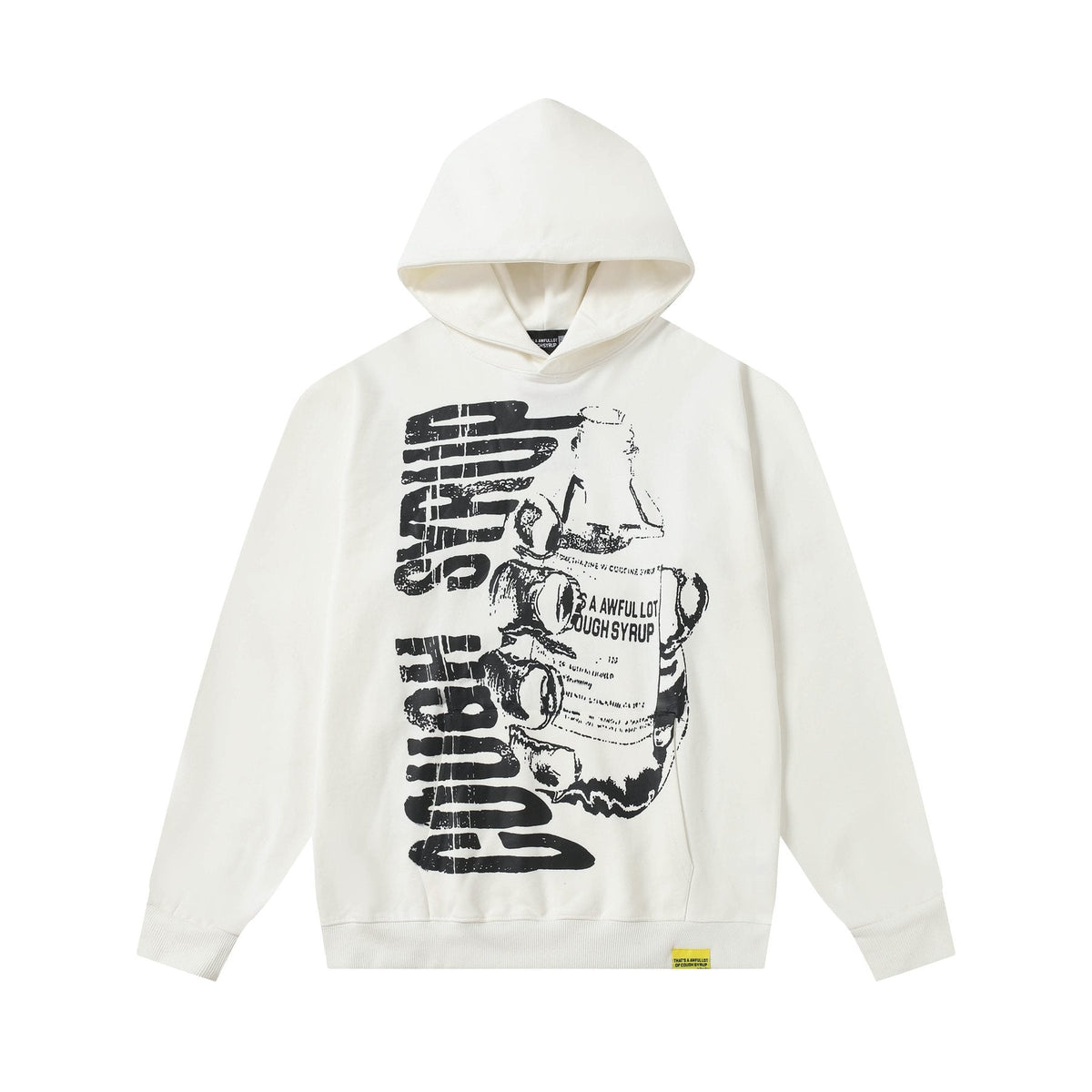 THAT'S A AWFUL LOT OF COUGH SYRUP Warning Graphic Hoodie ¡ª front