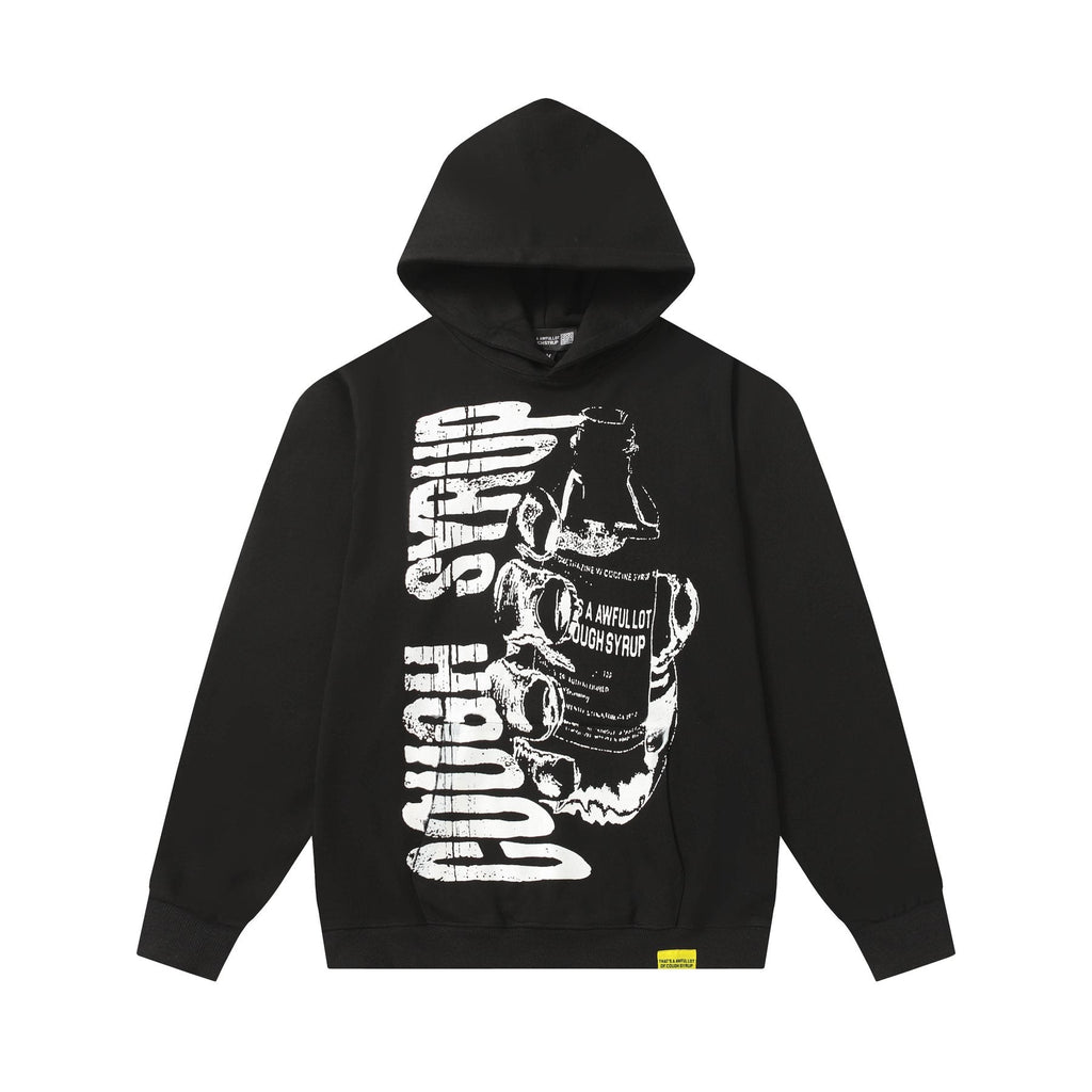 THAT'S A AWFUL LOT OF COUGH SYRUP Warning Graphic Hoodie ¡ª front