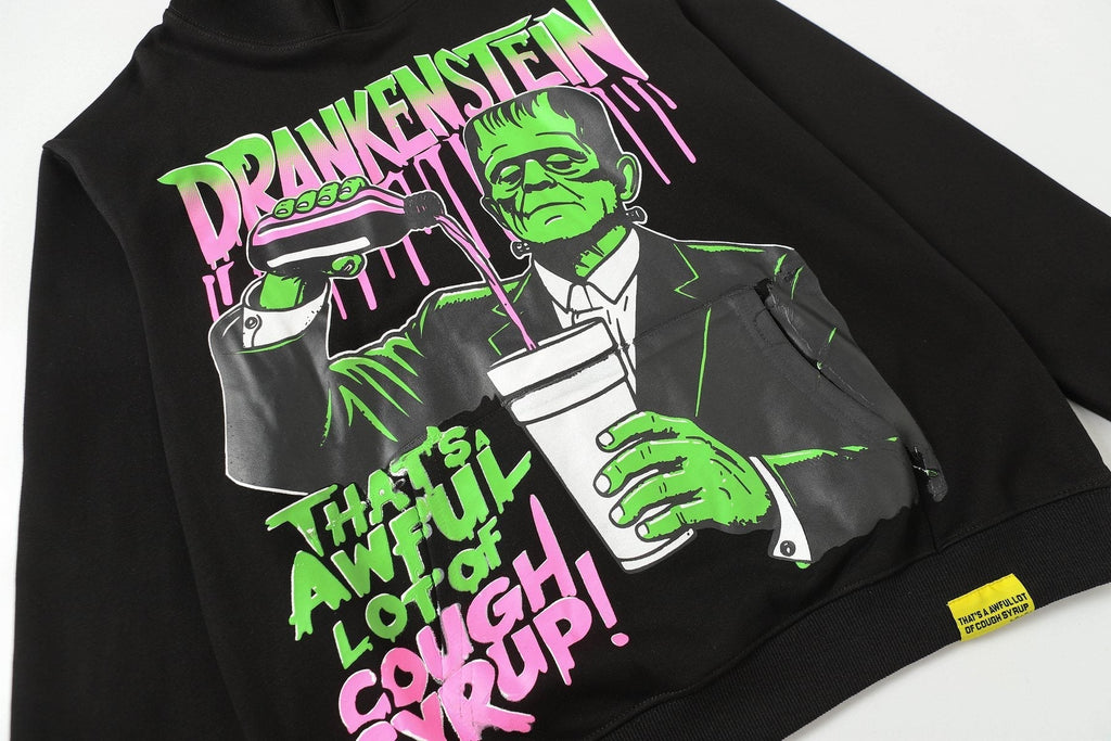 THAT'S A AWFUL LOT OF COUGH SYRUP Frankenstein Graphic Hoodie ¡ª front