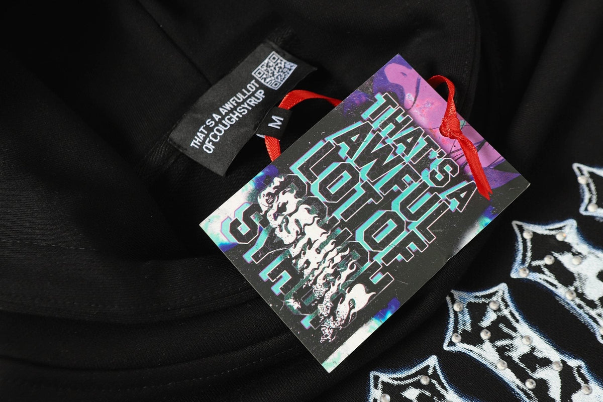 THAT'S A AWFUL LOT OF COUGH SYRUP Star Skull Graphic Hoodie ¡ª hang_tag