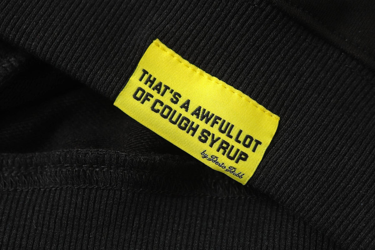 THAT'S A AWFUL LOT OF COUGH SYRUP Star Skull Graphic Hoodie ¡ª fabric_closeup