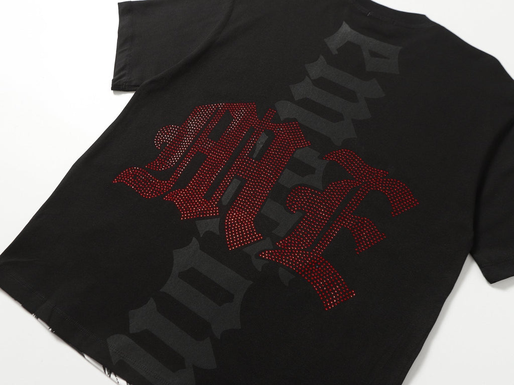 MIXED EMOTION Godspeed Rhinestone Graphic T-Shirt ¡ª detail