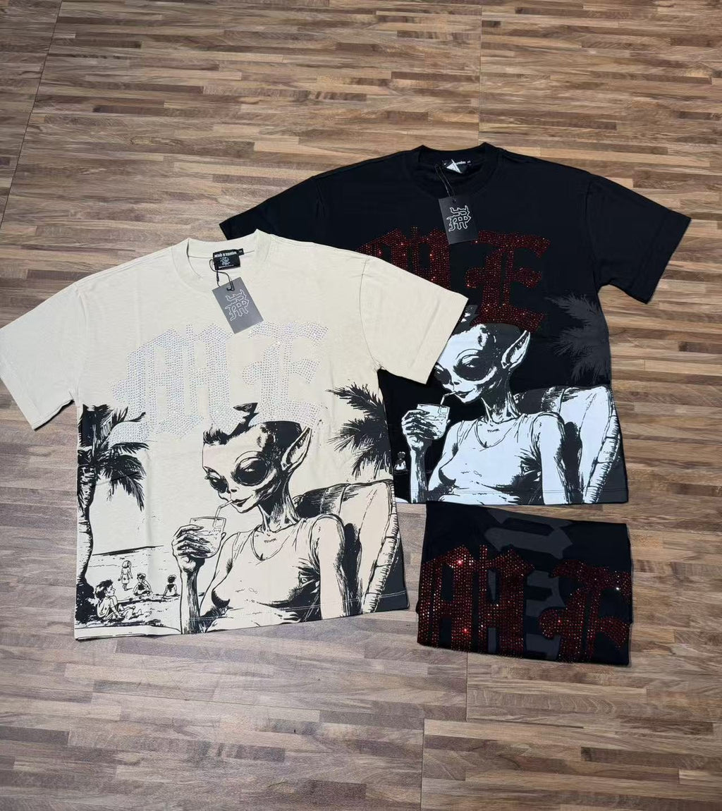 MIXED EMOTION Godspeed Rhinestone Graphic T-Shirt ¡ª context