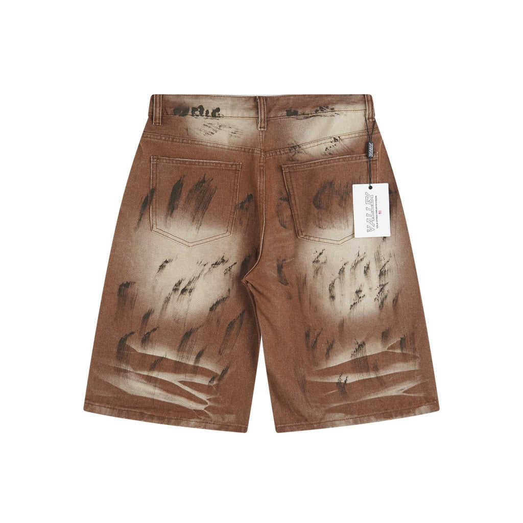 VALLEY Skittles Rhinestone Denim Shorts ¡ª back