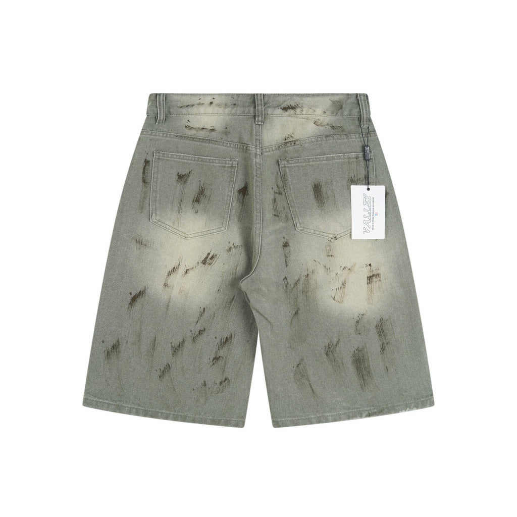 VALLEY Skittles Rhinestone Denim Shorts ¡ª back