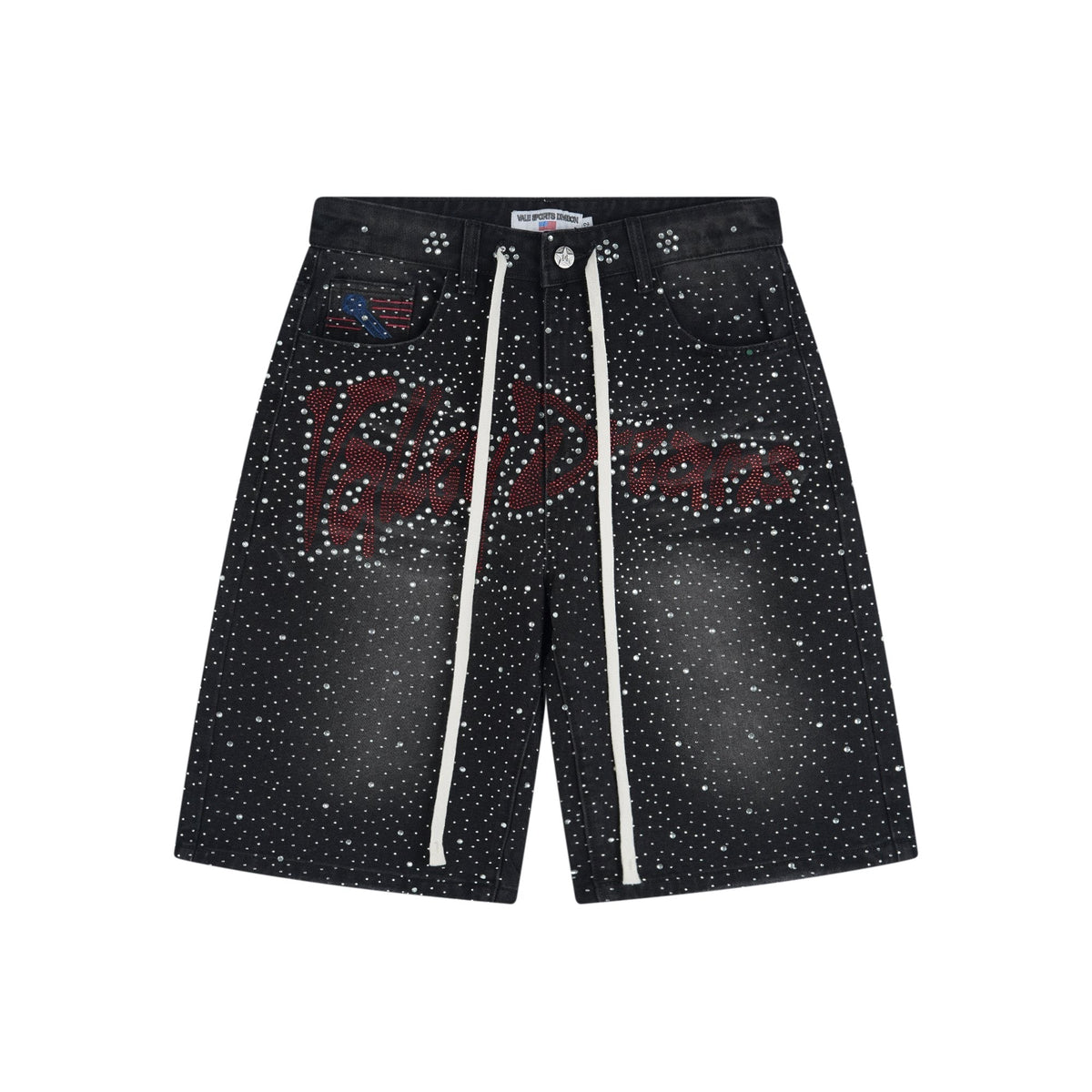 VALLEY Iced Out Rhinestone Denim Jorts ¡ª hero