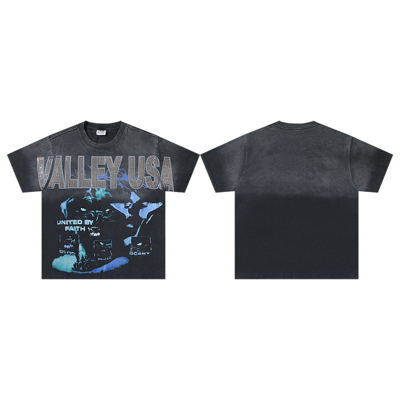 VALE USA United by Faith Rhinestone Graphic T-Shirt ¡ª front