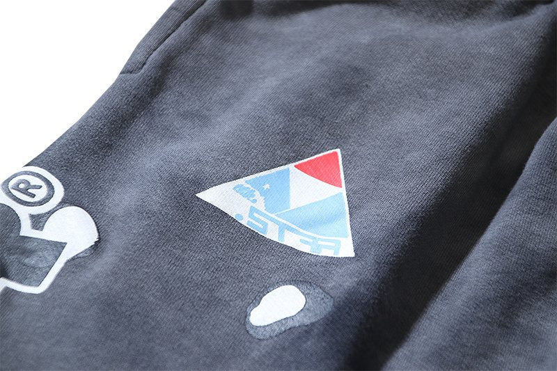 Helistar Washed Dark Gray Graphic Sweatpants ¡ª detail