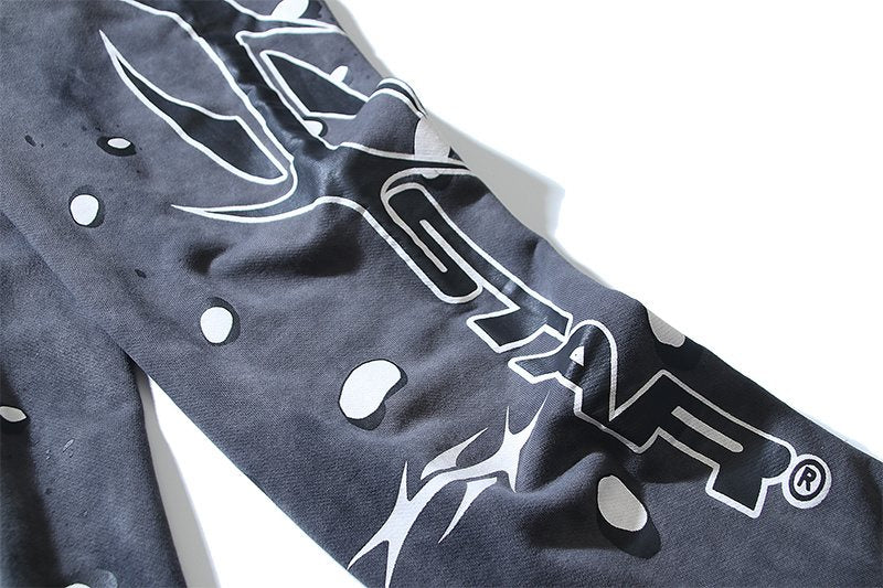 Helistar Washed Dark Gray Graphic Sweatpants ¡ª detail