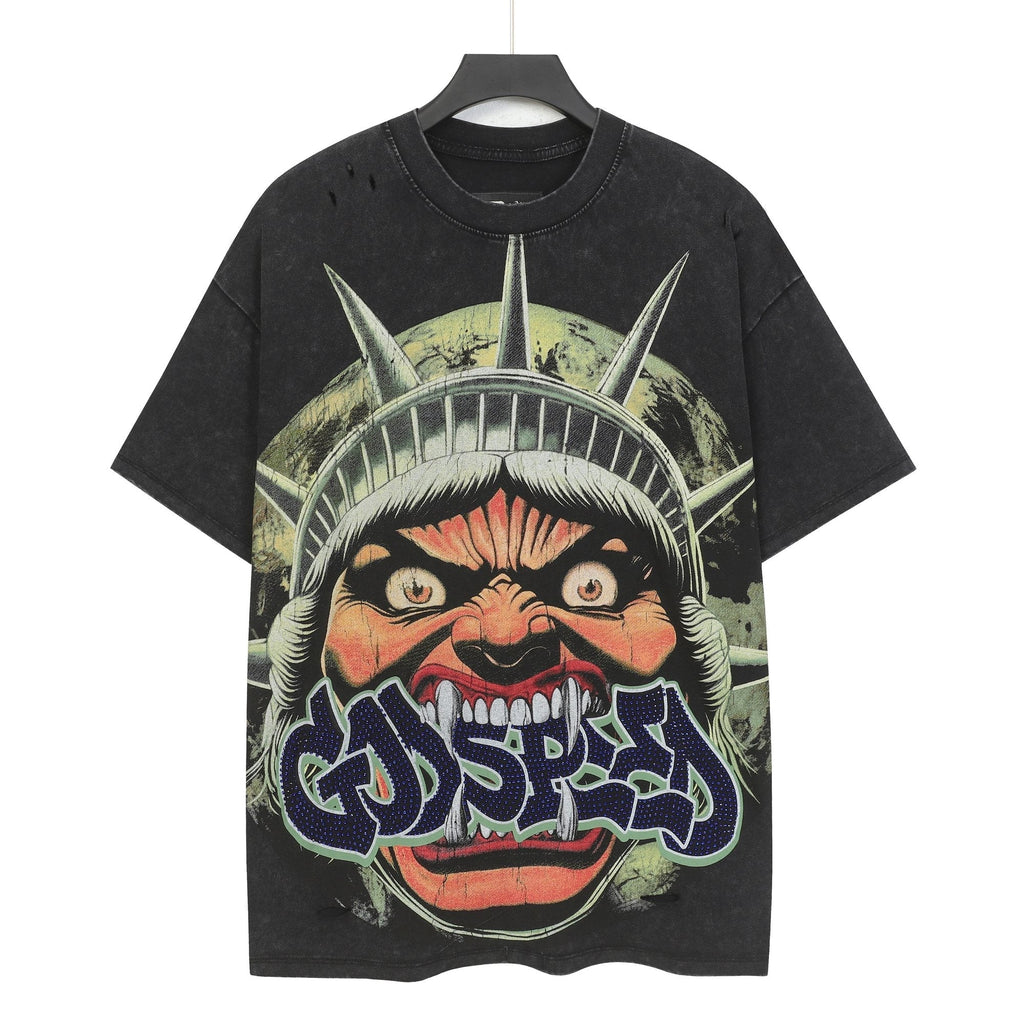 Godspeed Distressed Rhinestone Graphic T-Shirt ¡ª hero