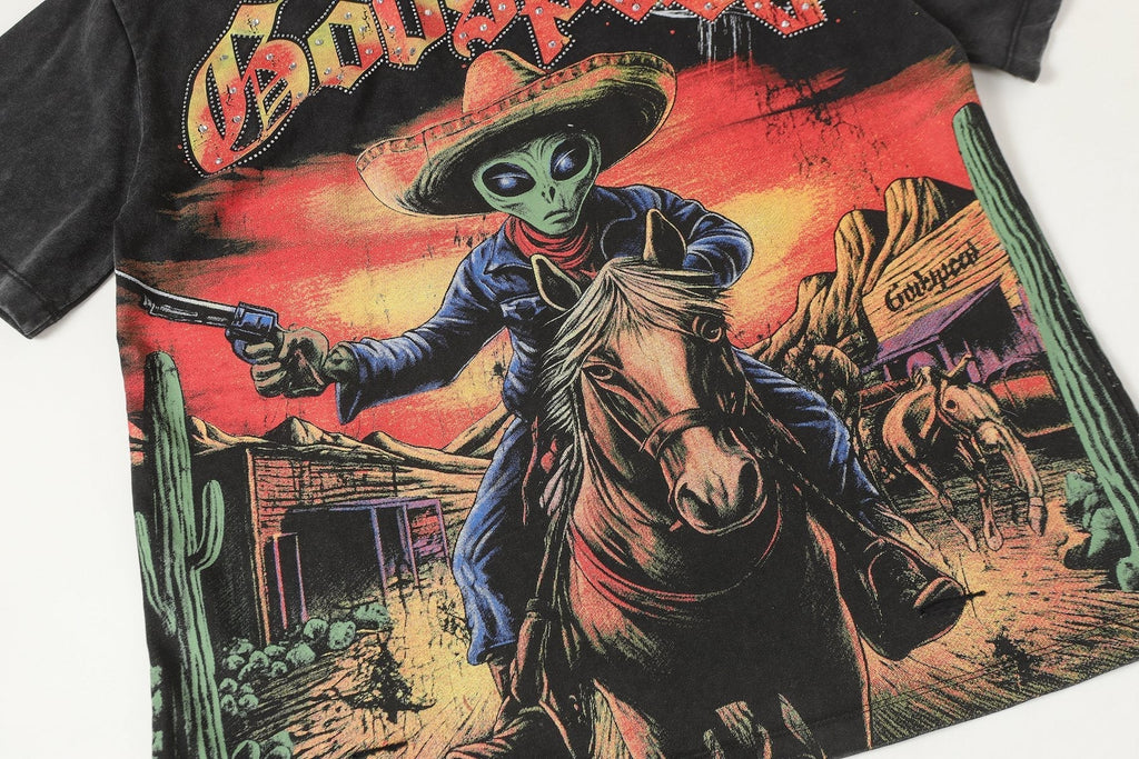 Godspeed Alien Cowboy Graphic T-Shirt ¡ª detail