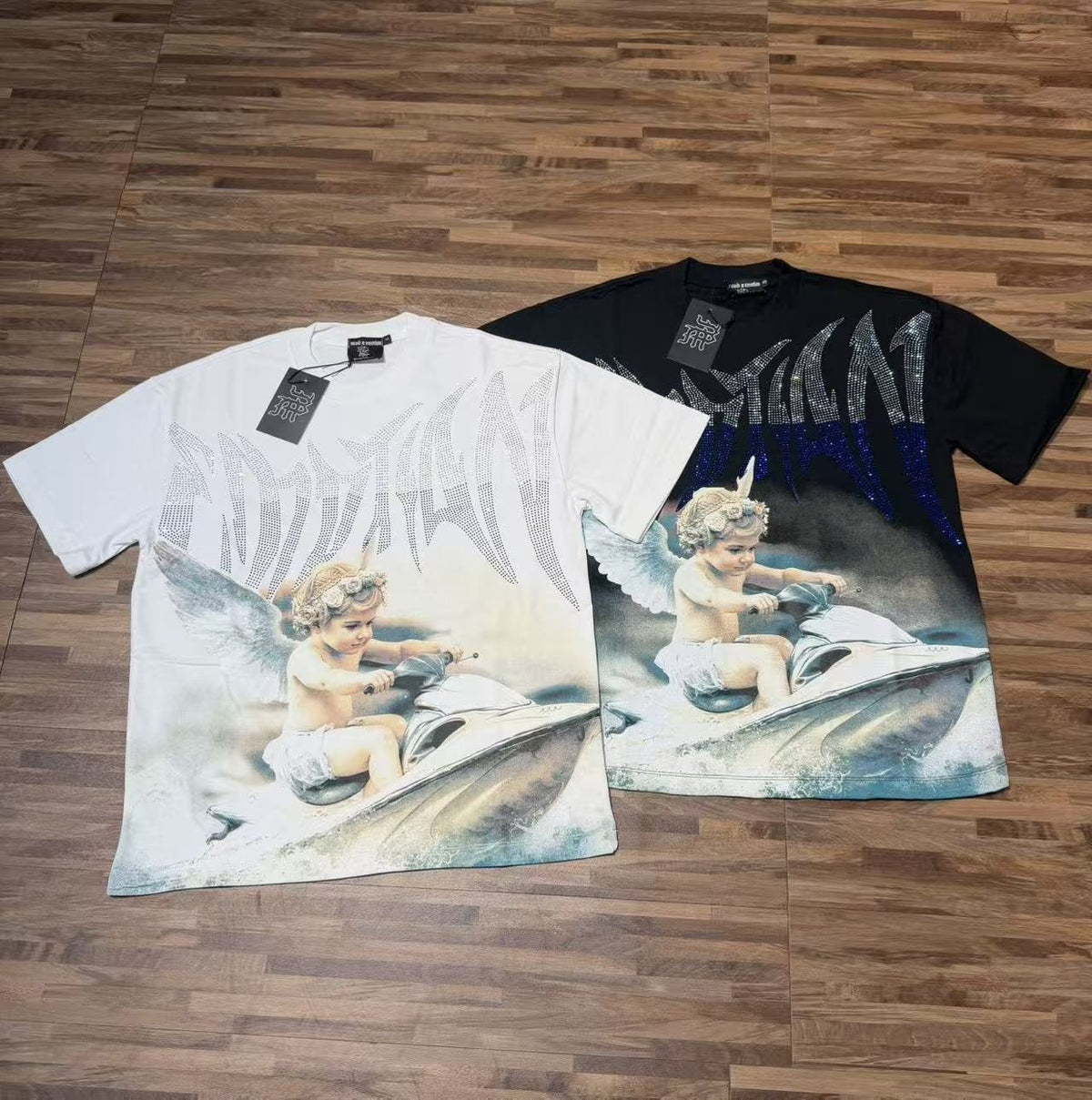 MIXED EMOTION Rhinestone Graphic T-Shirt ¡ª context