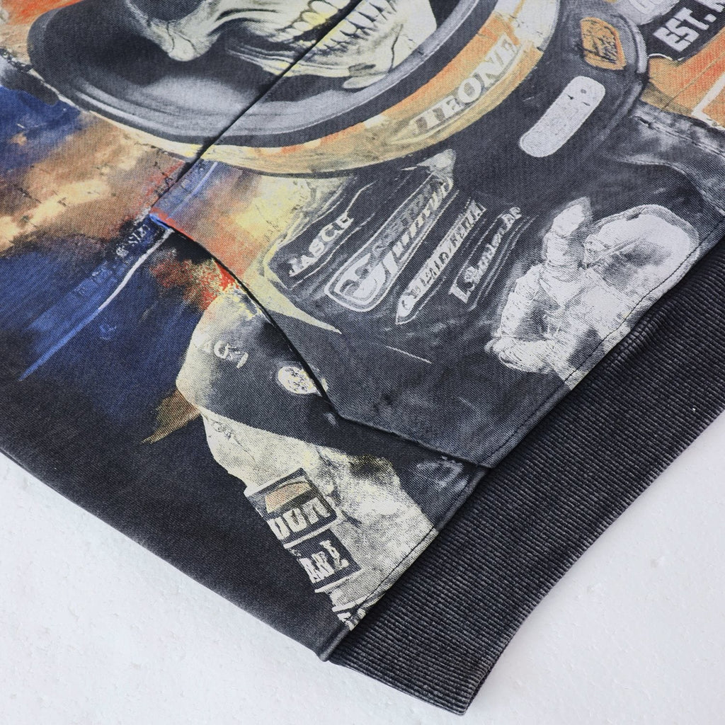 Godspeed Skull Racer Graphic Hoodie ¡ª detail
