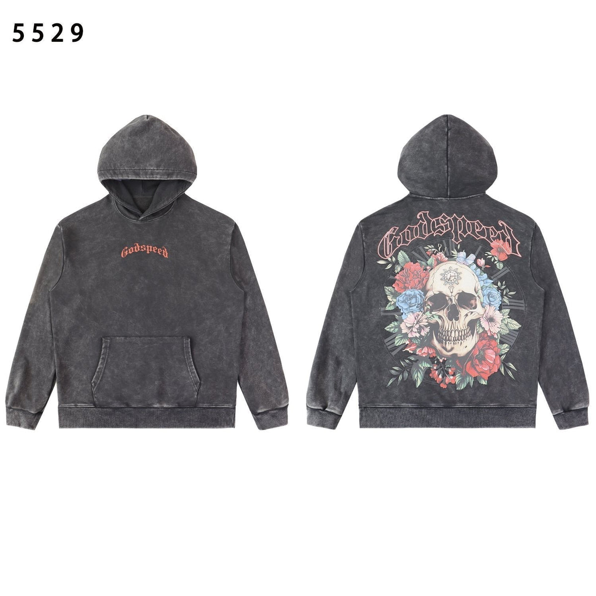 Godspeed Skull Rose Graphic Hoodie ¡ª front