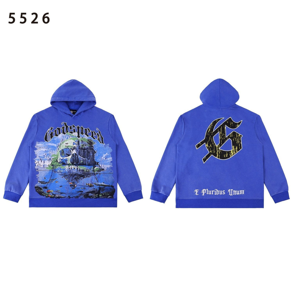 Godspeed E Pluribus Unum Skull Graphic Hoodie ¡ª front