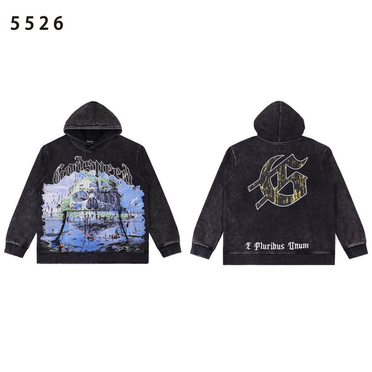 Godspeed E Pluribus Unum Skull Graphic Hoodie ¡ª hero