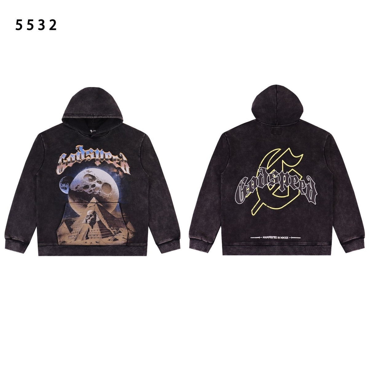 Godspeed Victory Toast Skull Graphic Hoodie ¡ª front
