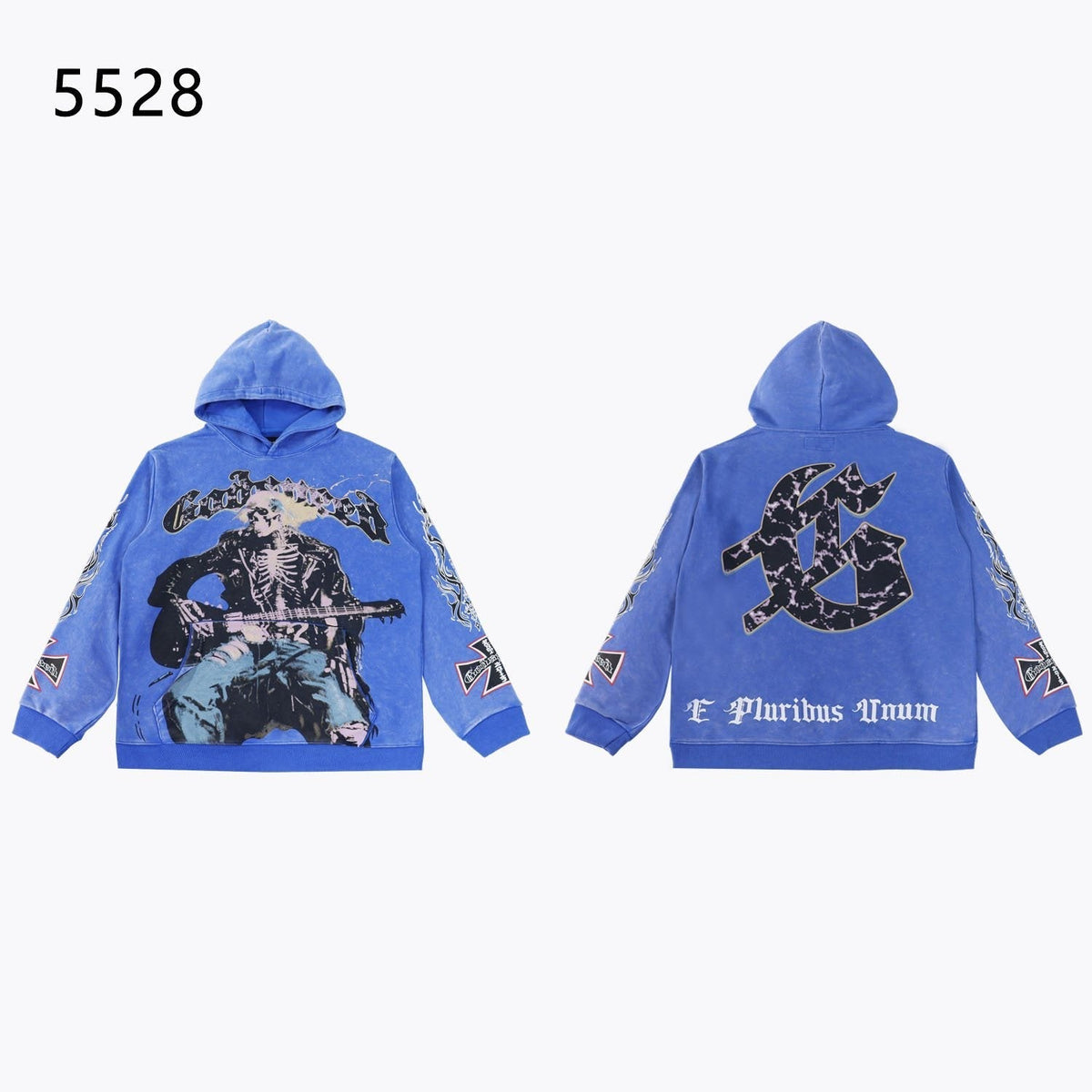 Godspeed Skeleton Guitarist Graphic Hoodie ¡ª front