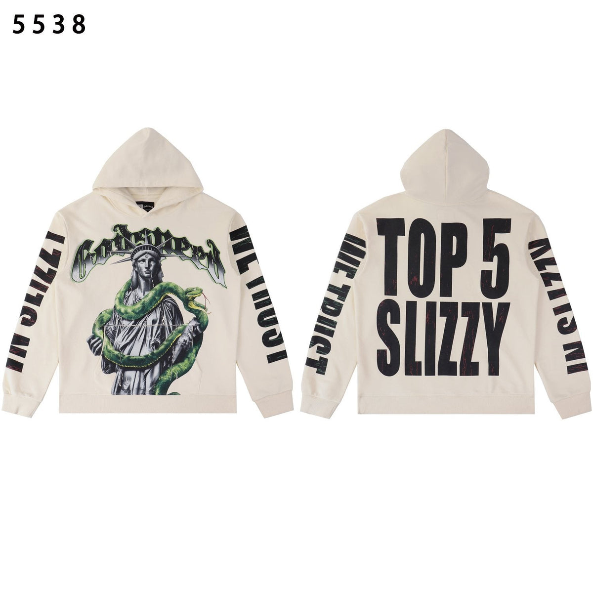 Godspeed Top 5 Slizzy Statue & Snake Graphic Hoodie ¡ª comparison