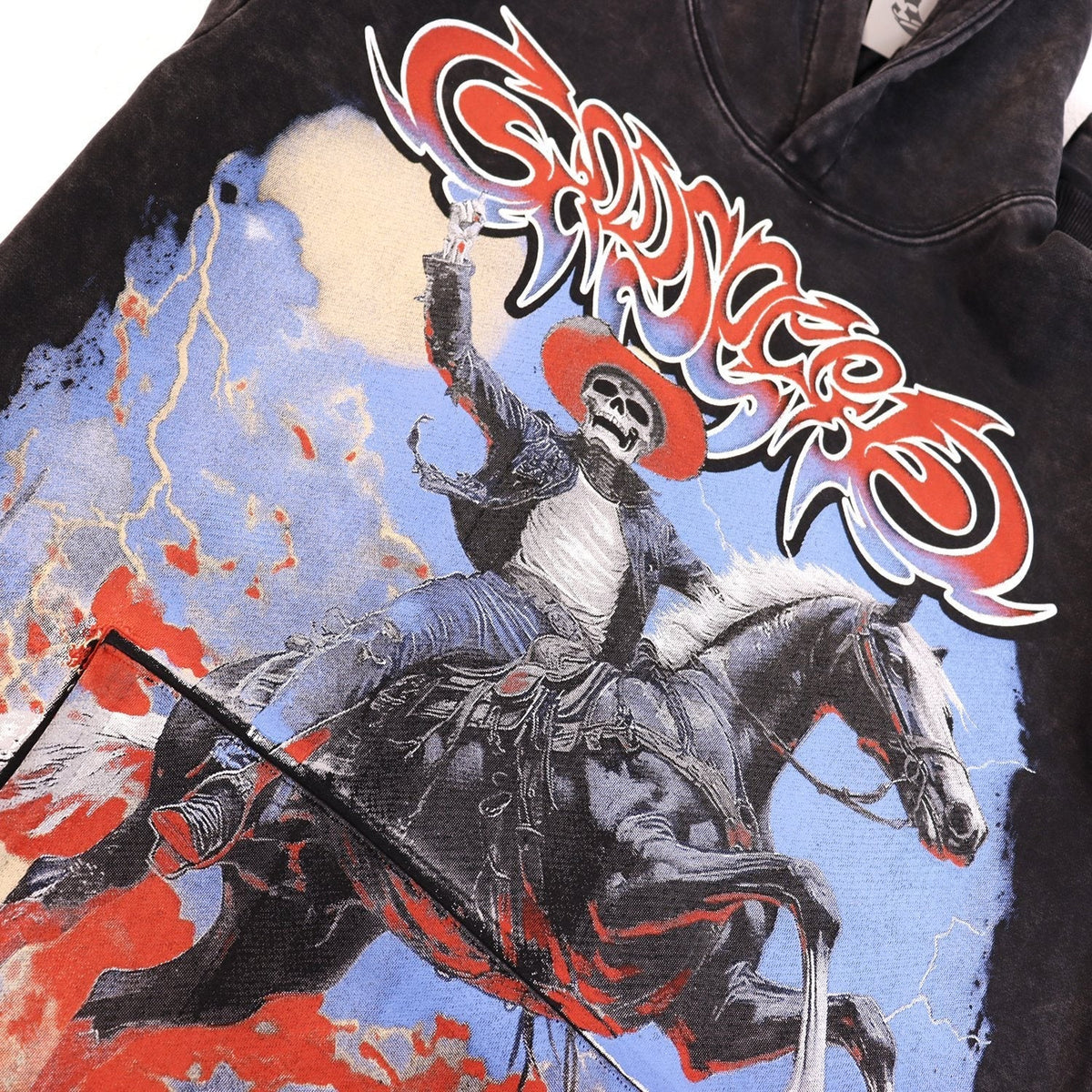 Godspeed Out of My Mind Cowboy Graphic Hoodie ¡ª detail