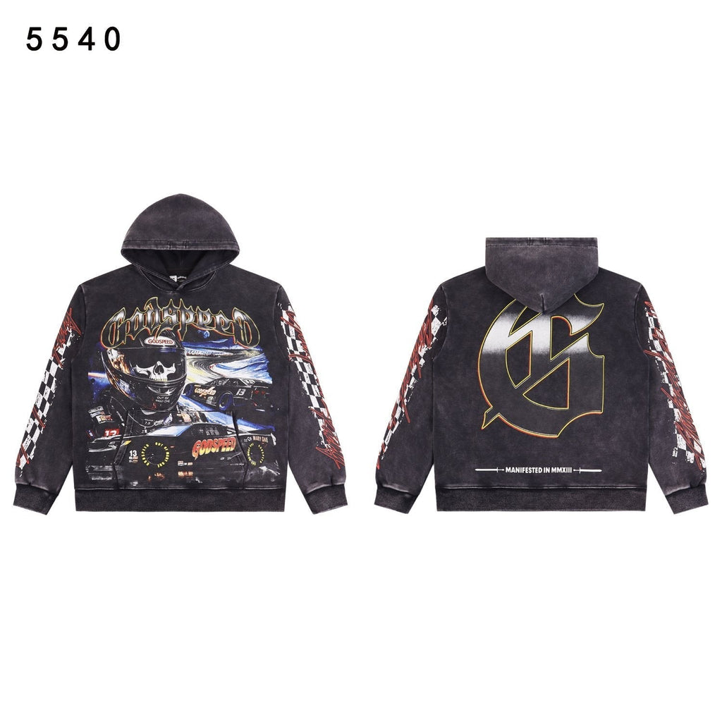 Godspeed Racing Graphic Washed Hoodie ¡ª front