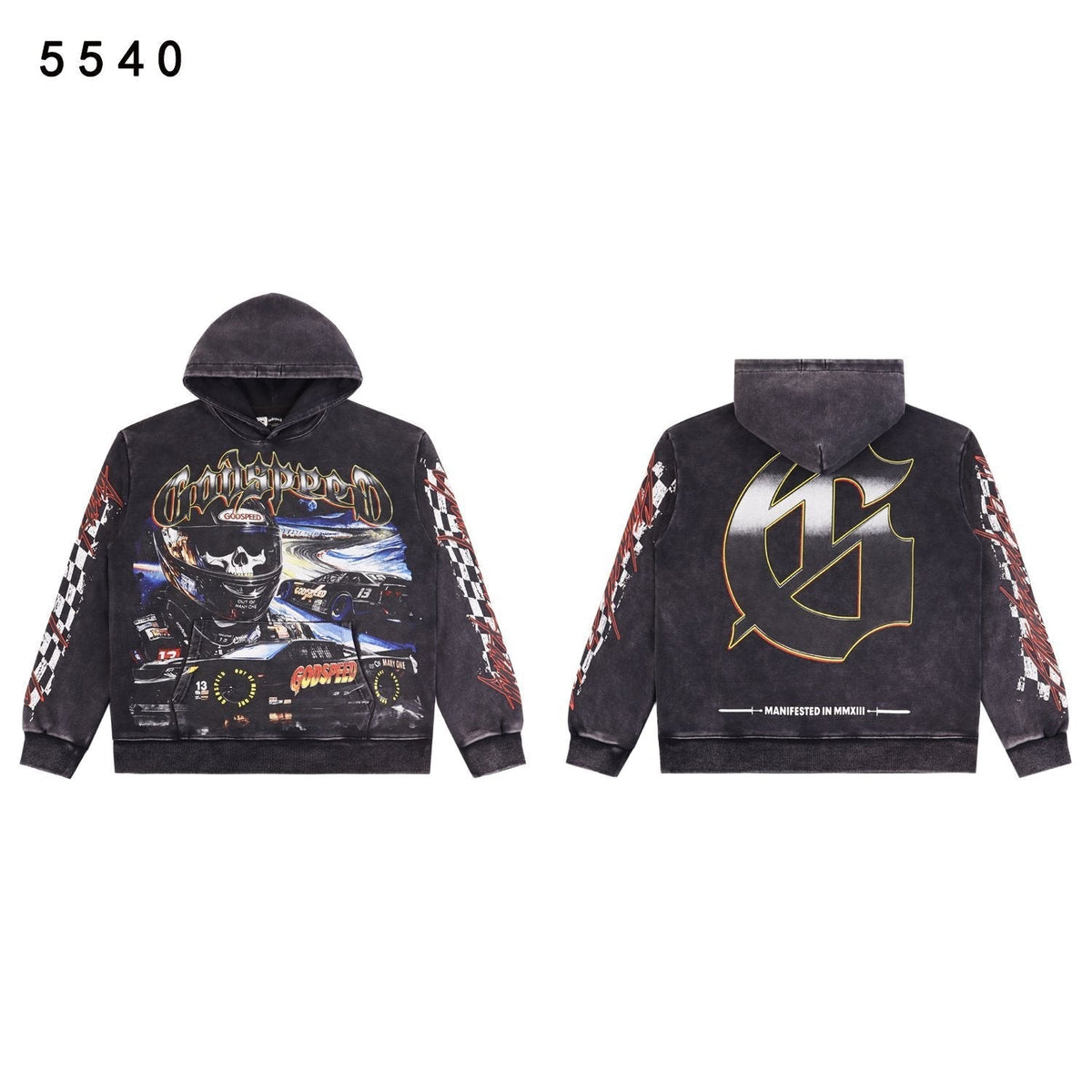 Godspeed Racing Graphic Washed Hoodie ¡ª front