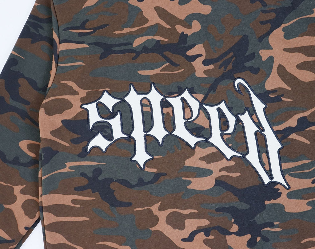 Godspeed Camouflage Gothic Letter Zip Hoodie ¡ª detail