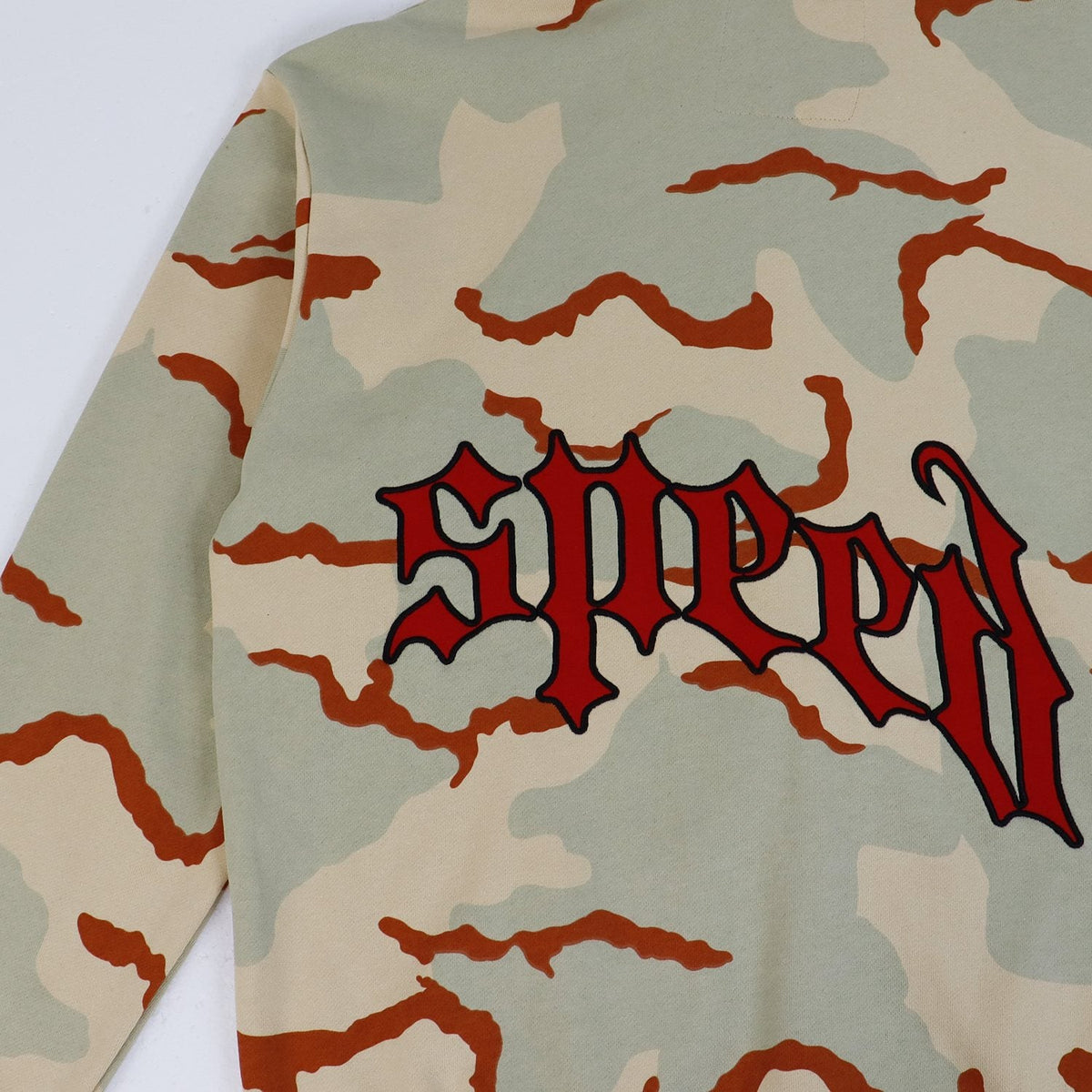 Godspeed Camouflage Gothic Letter Zip Hoodie ¡ª detail