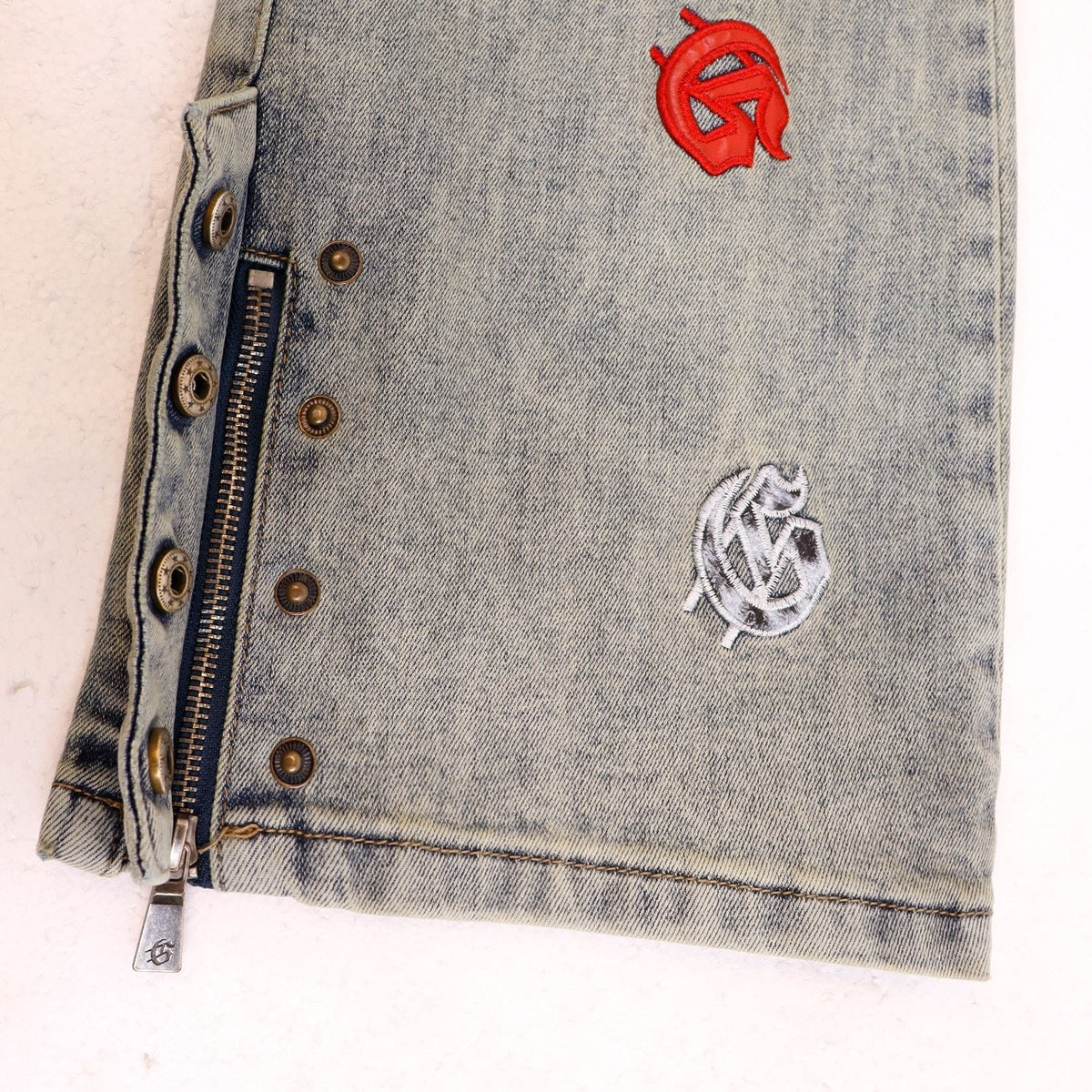 Godspeed Embroidered Flared Jeans ¡ª detail