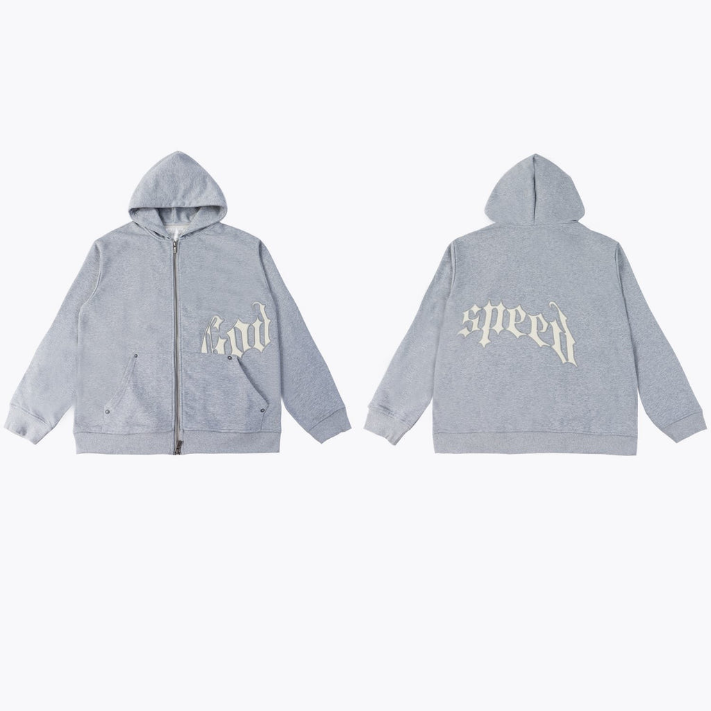 Godspeed White Gothic Zip Hoodie & Jogger Matching Set ¡ª front