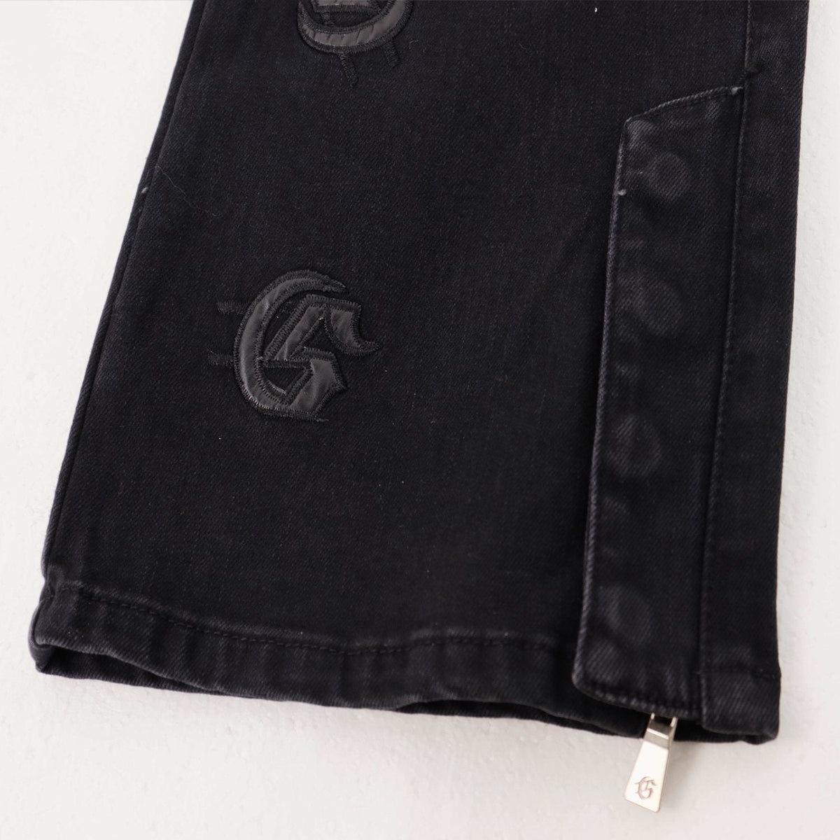 Godspeed Embroidered Washed Flared Jeans ¡ª detail