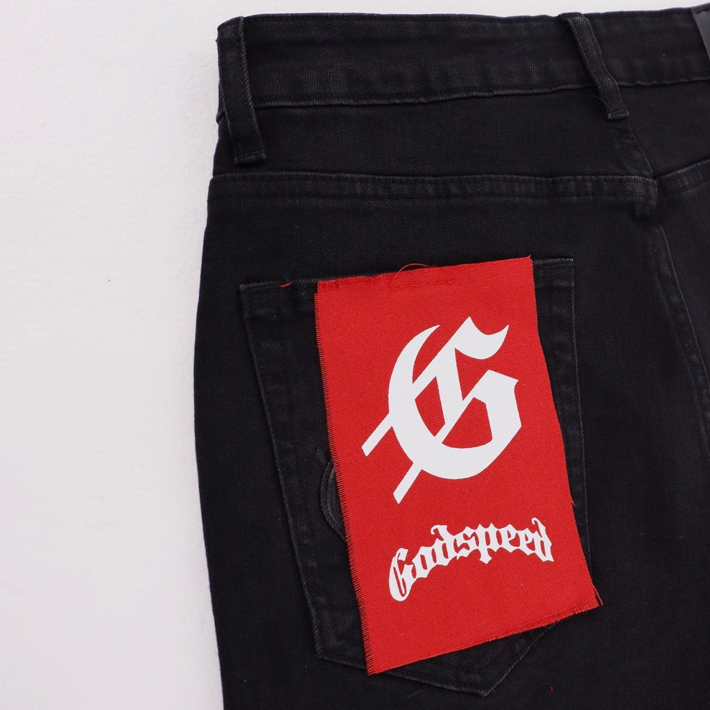 Godspeed Embroidered Washed Flared Jeans ¡ª back