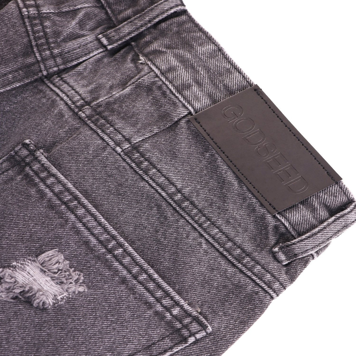 Godspeed Distressed Washed Denim Jeans ¡ª detail