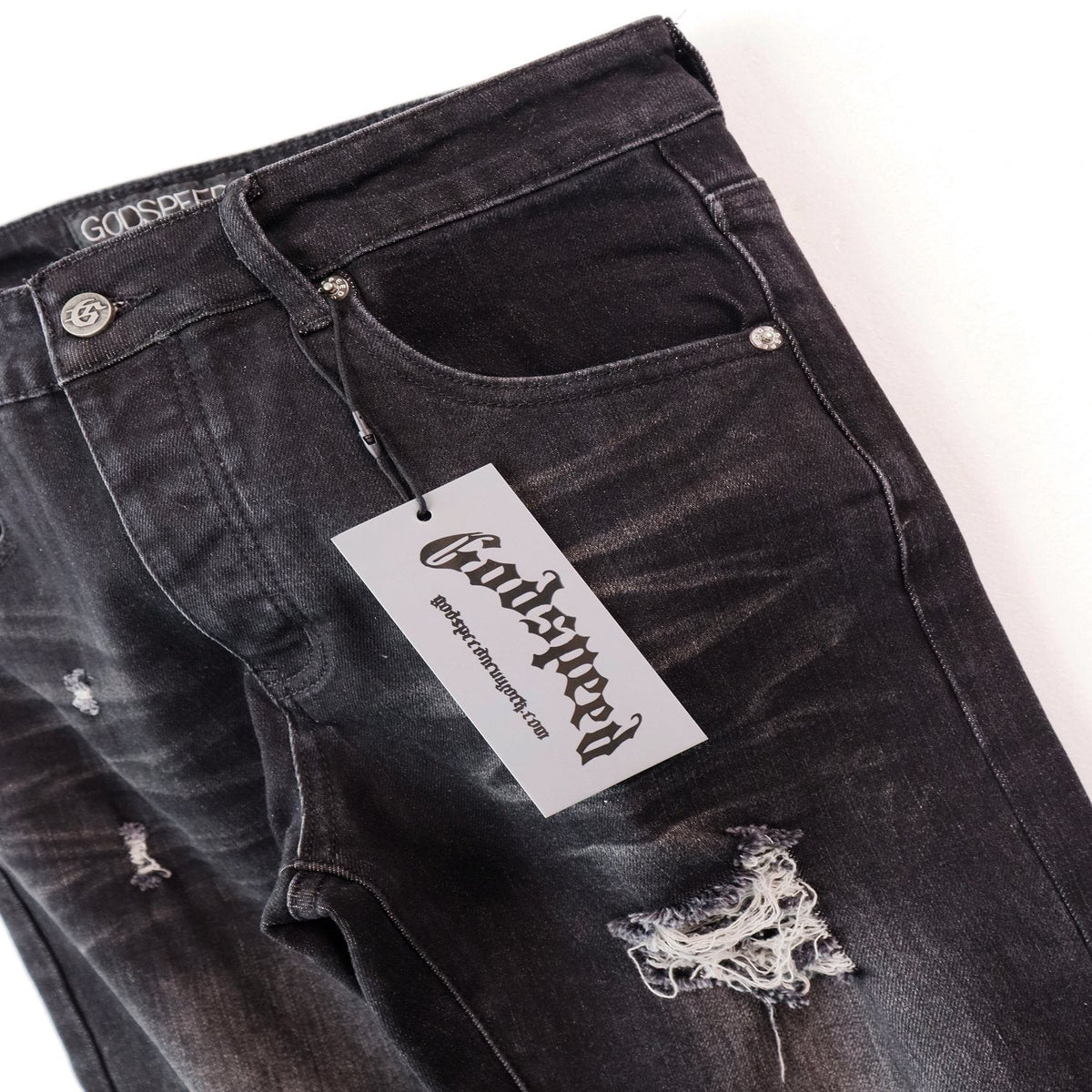 Godspeed Washed Distressed Jeans ¡ª detail