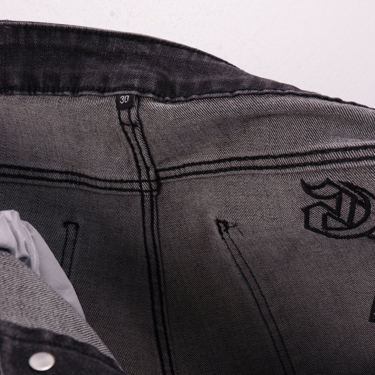Godspeed Embroidered Denim Shorts ¡ª detail