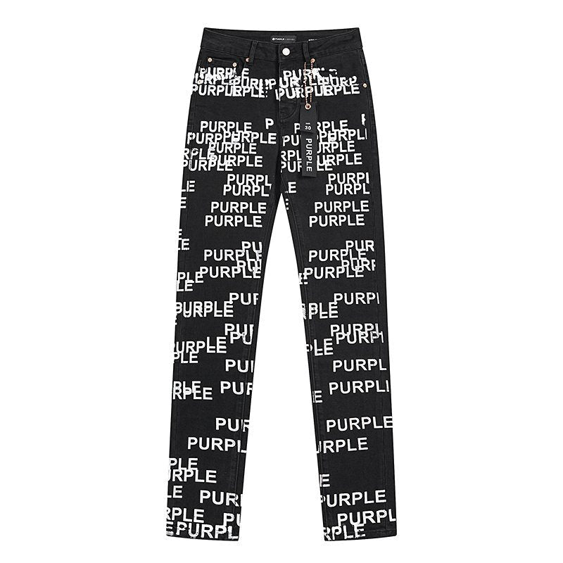 Purple Brand All-Over Wordmark Slim Tapered Jeans ¡ª hero
