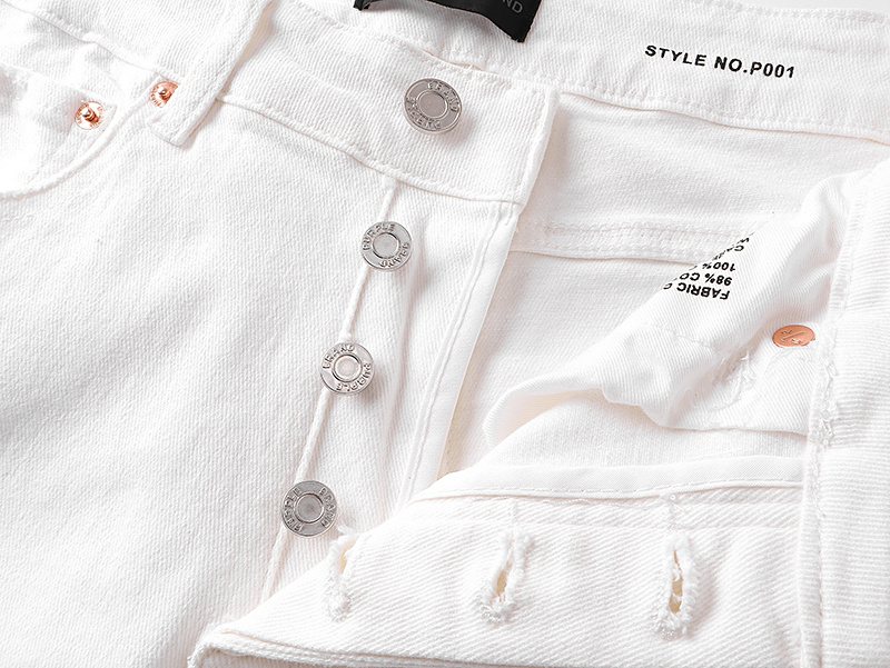 Purple Brand White Distressed Slim Jeans ¡ª detail
