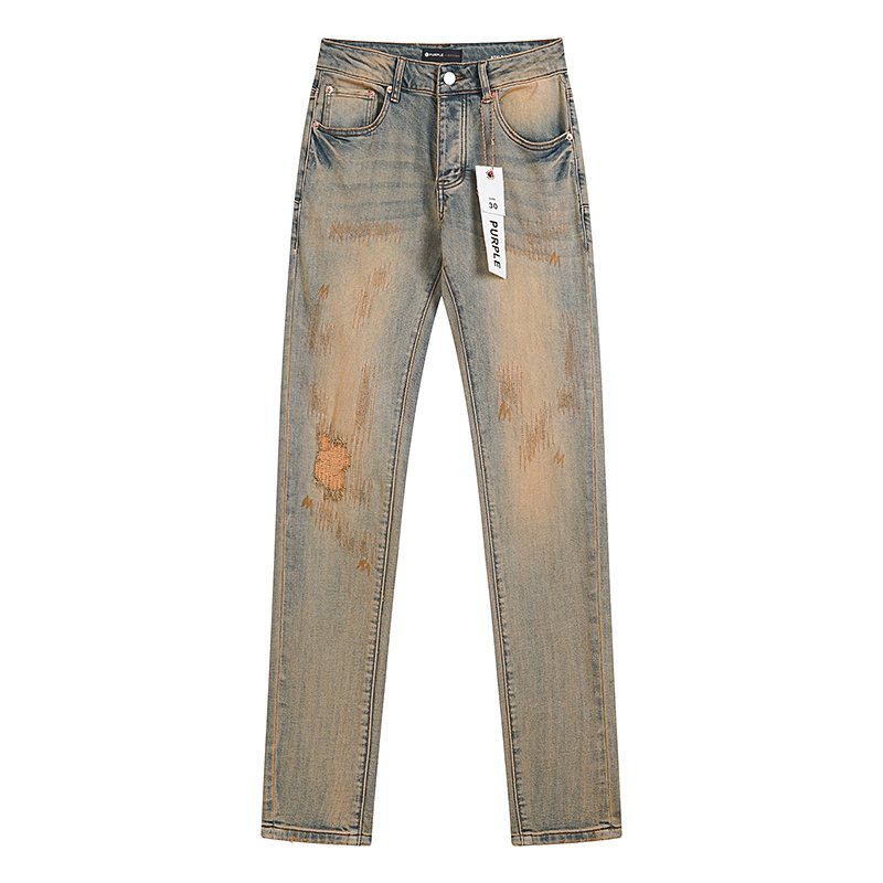 Purple Brand Light Blue Distressed Slim Tapered Jeans ¡ª hero