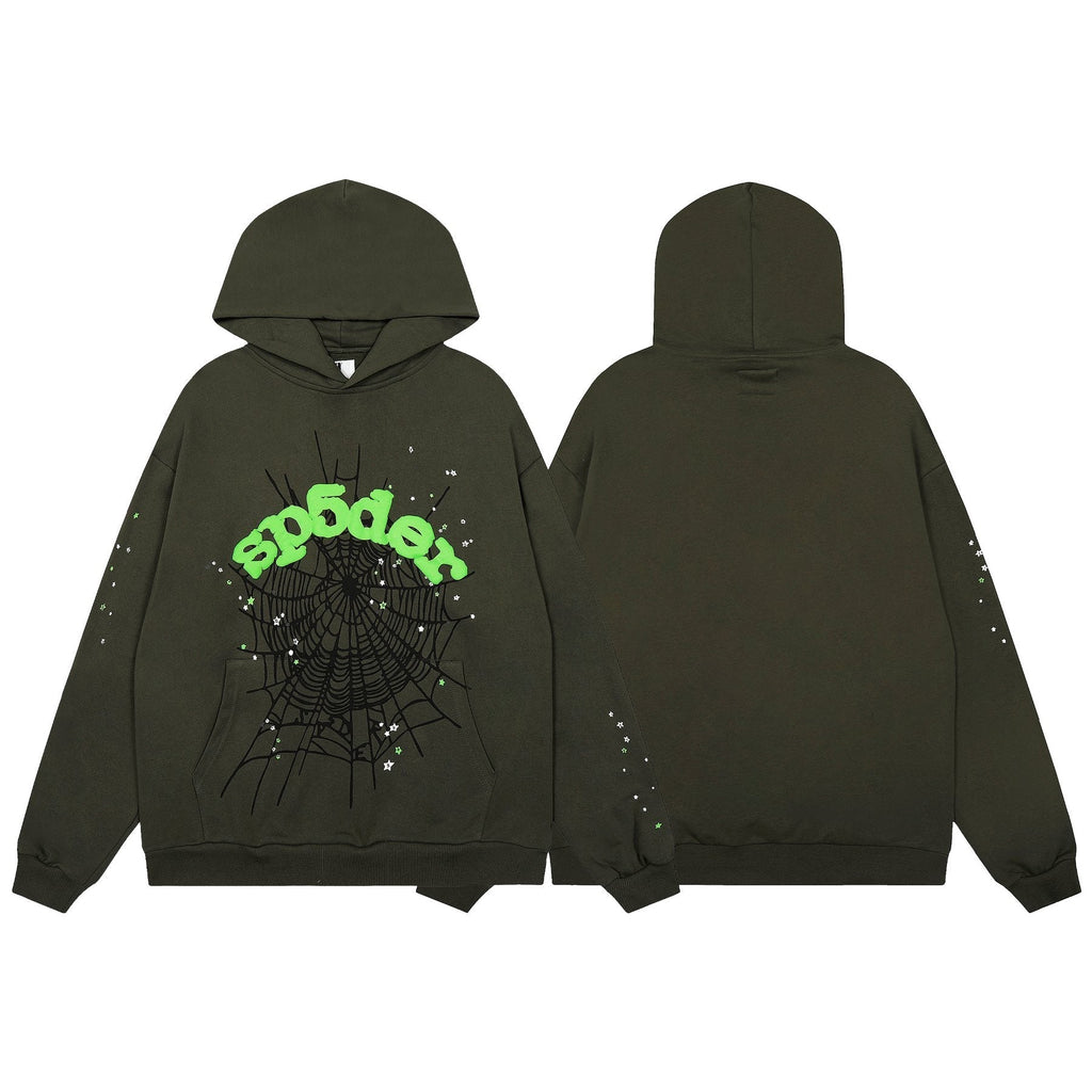 Sp5der Dark Olive Spider Web Star Matching Set ¡ª front
