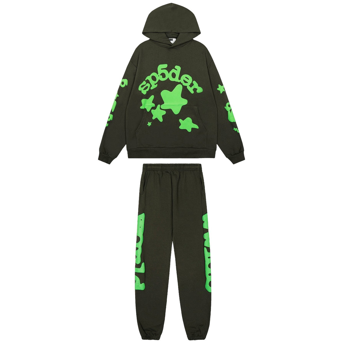 Sp5der Graphic Hoodie & Jogger Matching Set ¡ª front