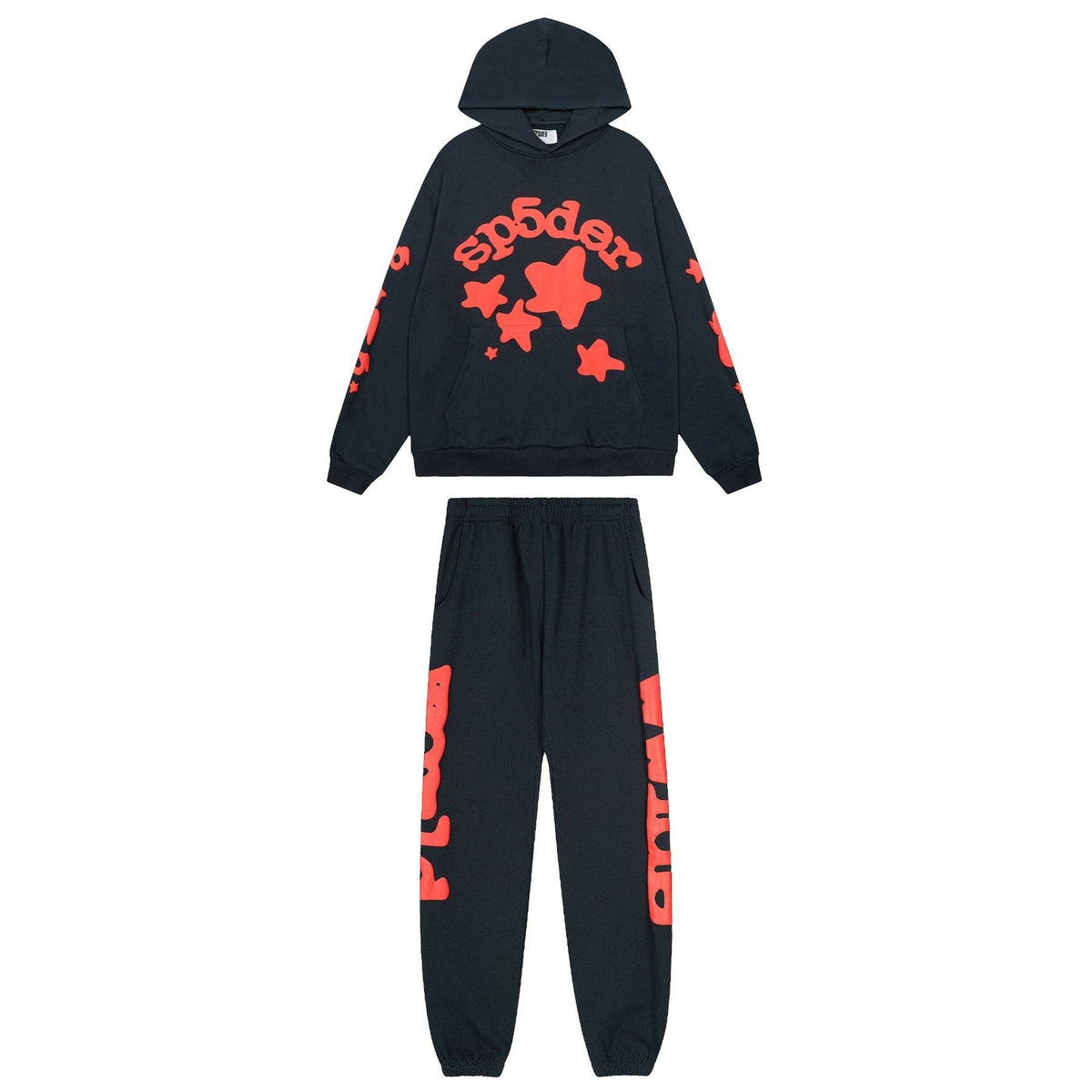 Sp5der Graphic Hoodie & Jogger Matching Set ¡ª front