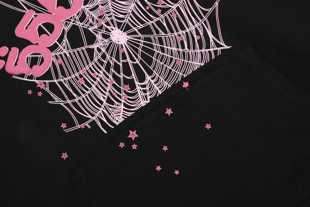 Sp5der Spiderweb Graphic Hoodie & Sweatpants Matching Set ¡ª detail