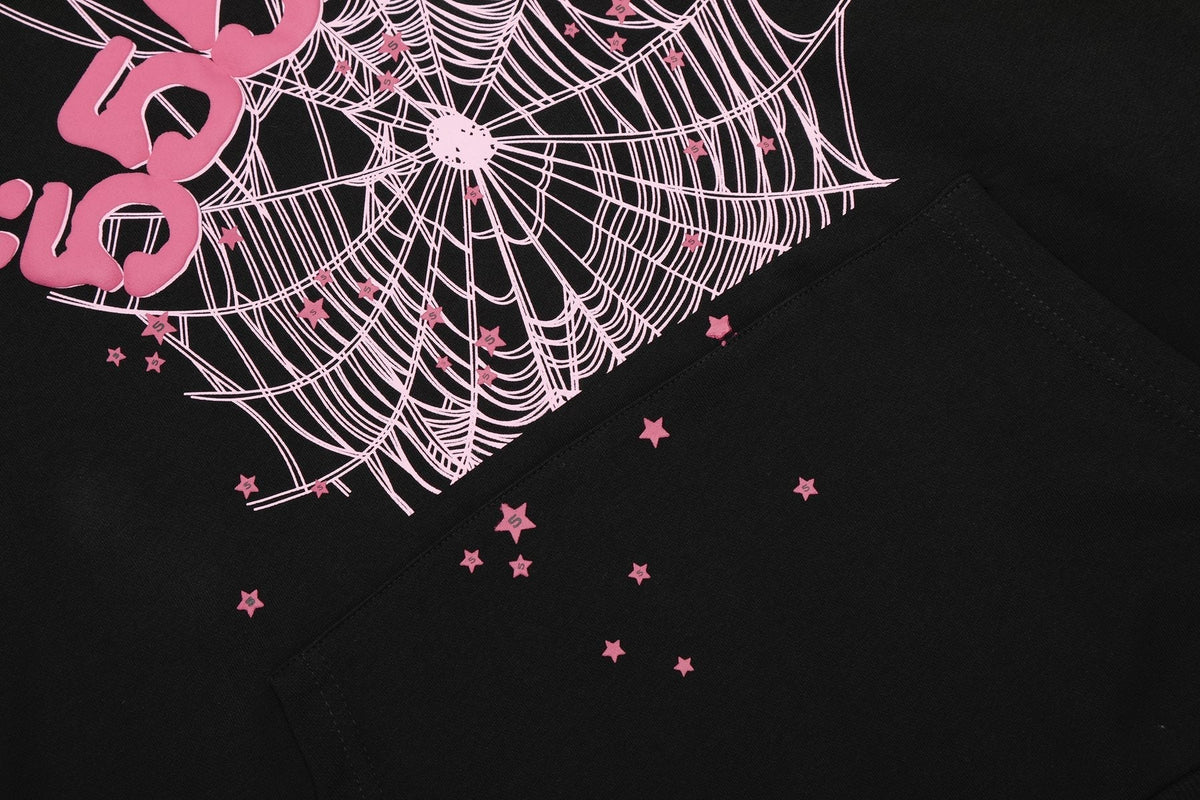 Sp5der Spiderweb Graphic Hoodie & Sweatpants Matching Set ¡ª detail