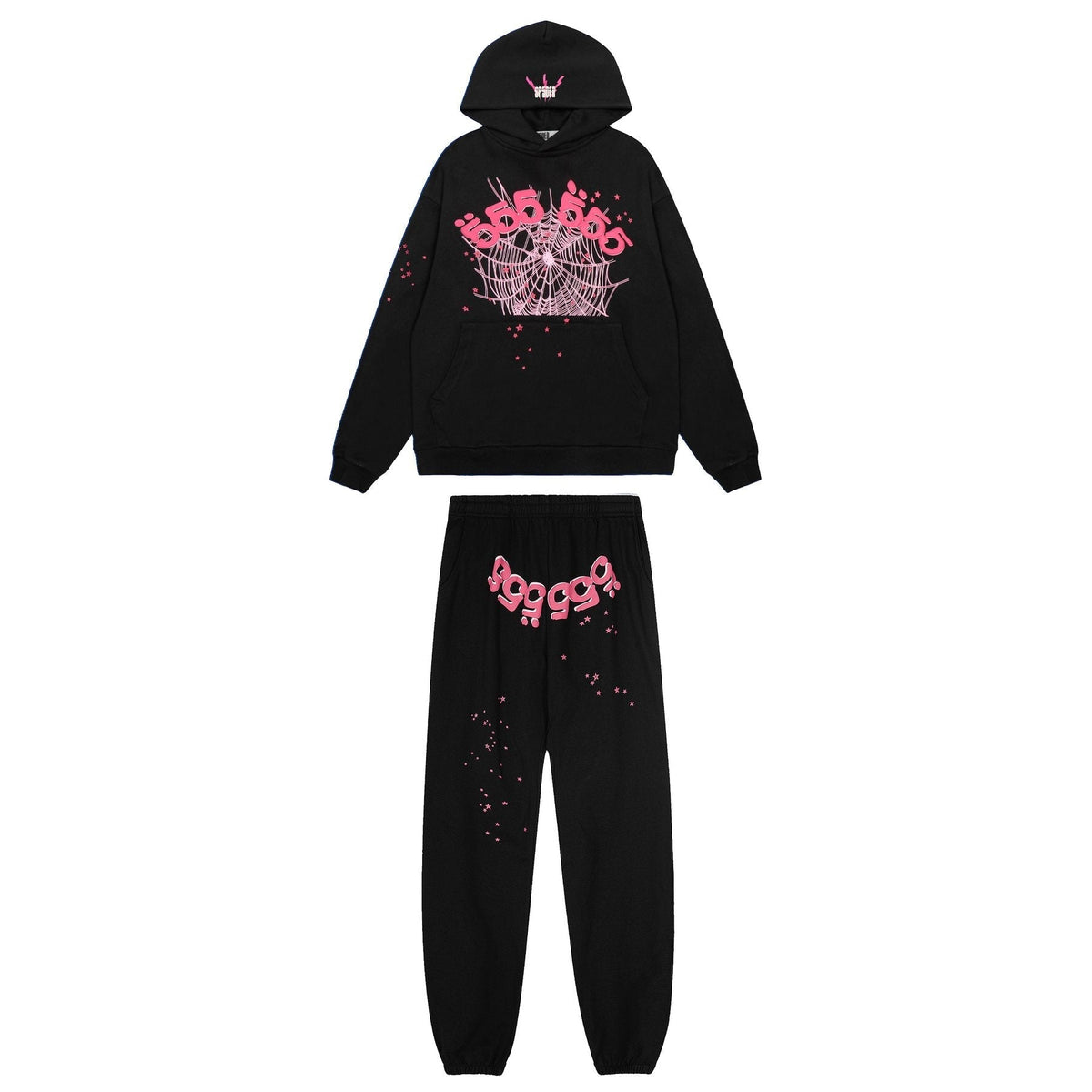Sp5der Spiderweb Graphic Hoodie & Sweatpants Matching Set ¡ª front