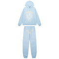 Sp5der Light Blue Graphic Hoodie & Sweatpants Matching Set ¡ª hero