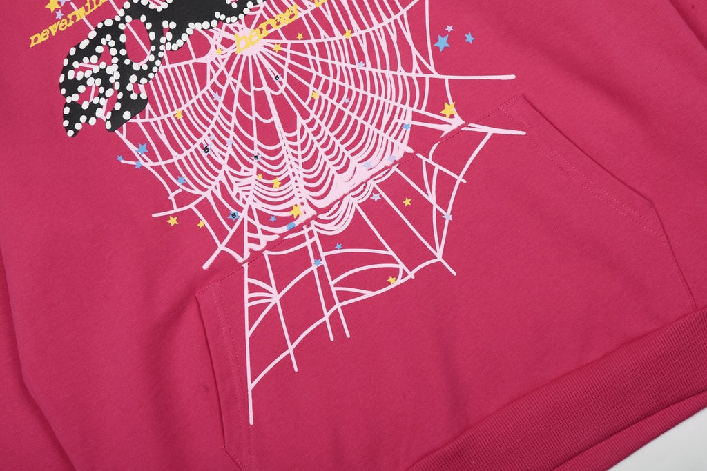 Sp5der Pink Spiderweb Graphic Matching Set ¡ª detail