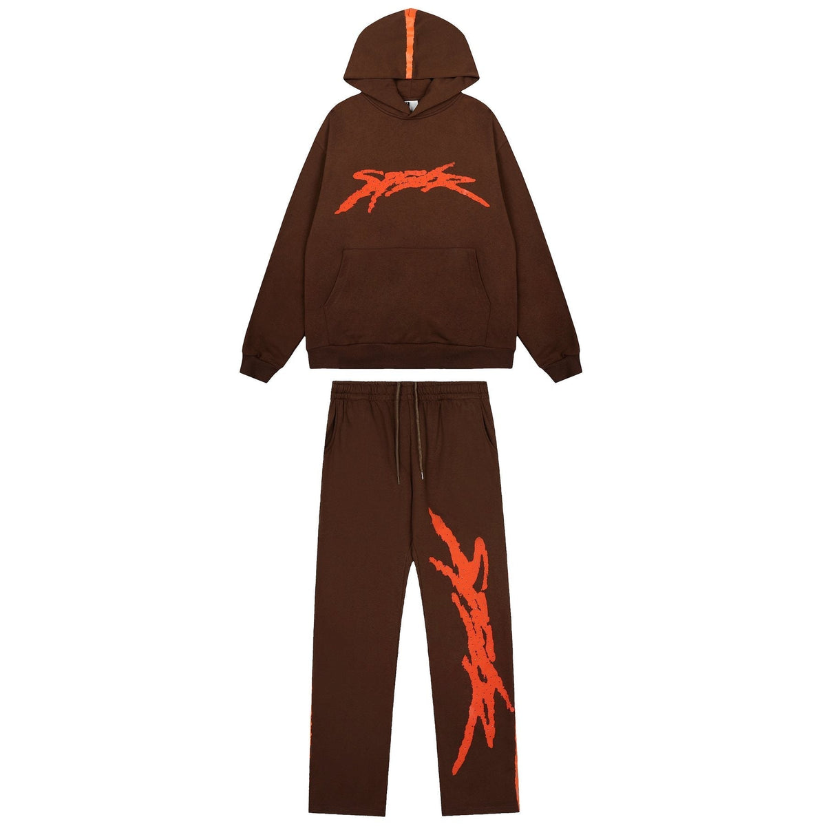Sp5der Graphic Hoodie & Sweatpants Matching Set ¡ª front