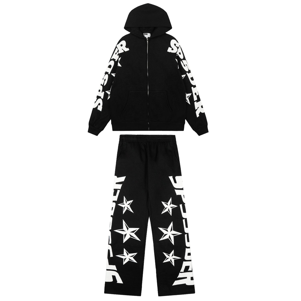 Sp5der Star Graphic Zip Hoodie & Pants Matching Set ¡ª hero
