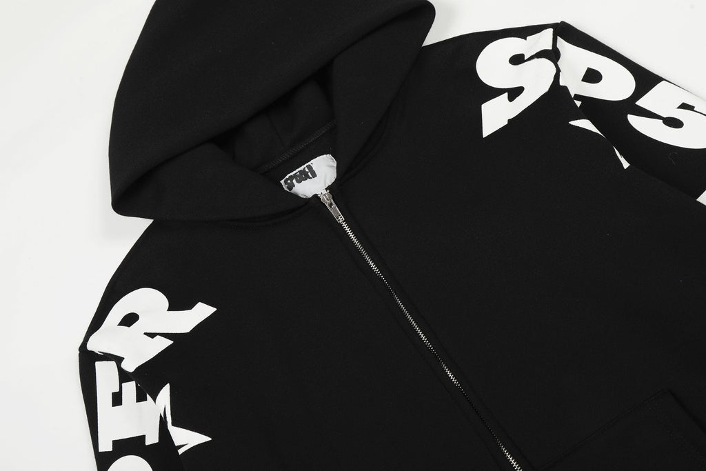 Sp5der Star Graphic Zip Hoodie & Pants Matching Set ¡ª detail