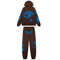 Sp5der Brown Blue Graphic Hoodie & Sweatpants Matching Set ¡ª hero